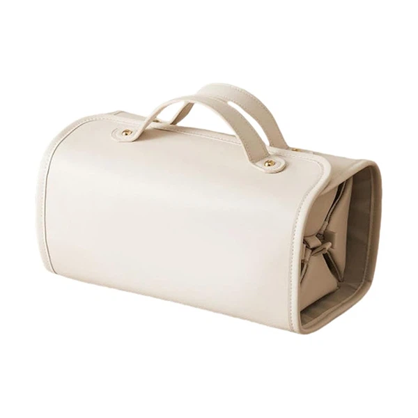 Large Capacity Leather Cosmetic Bag
